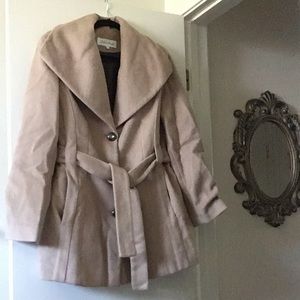 Calvin Klein Beige Peacoat, Petite 6